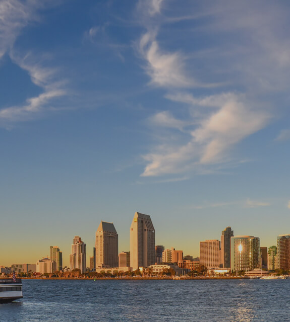 San Diego skyline from the water